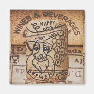 Hand Drawn Dog Brauerei Magnet
