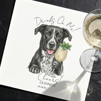 Hand Drawn Dog Portrait Signature Drink  Serviette