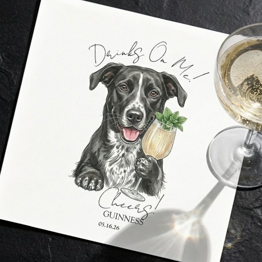 Hand Drawn Dog Portrait Signature Drink  Serviette
