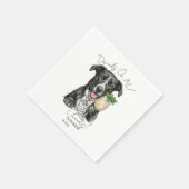Hand Drawn Dog Portrait Signature Drink  Serviette (Ecke)