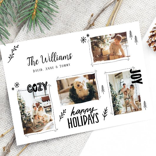 Hand Drawn Doodle 4 Foto Weihnachten