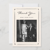 Hand Drawn Doodle Altes Geld Hochzeit Foto Dankeskarte (Vorderseite)