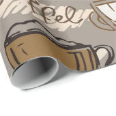 Hand drawn doodle coffee pattern background geschenkpapier (Rolleneckpunkt)