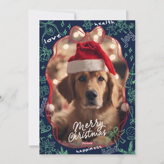 Hand Drawn Doodle Frohe Weihnachtskarte Feiertagskarte (Rückseite)