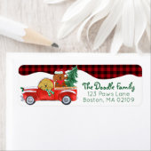 Hand Drawn Doodle Hunde Red Christmas Truck (Insitu)