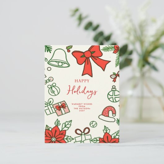 Hand Drawn Doodle Scribble Weihnachten (Stehend Vorderseite)