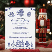 Hand Drawn Doodle Weihnachts-Party Einladung
