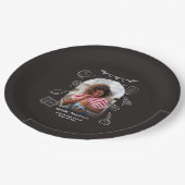 Hand Drawn Doodles Black Arch Photo Graduate Party Pappteller (Schrägansicht)