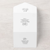 Hand Drawn Doodles Funky Quirky Moderne Hochzeit All In One Einladung (Außenbereich)