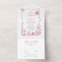 Hand Drawn Doodles Funky Quirky Moderne Hochzeit