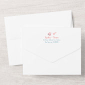 Hand Drawn Doodles Funky Quirky Moderne Hochzeit All In One Einladung (Rückseite)