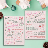 Hand-Drawn Doodles Merry Bachelorette Weekend Einladung