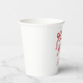 Hand Drawn Doodles Red Pink Cake Birthday Party Pappbecher (Rechts)