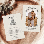 Hand Drawn Doodles Wedding Dankeskarte