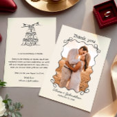 Hand Drawn Doodles Wedding Dankeskarte