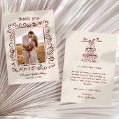 Hand Drawn Doodles Wedding Dankeskarte