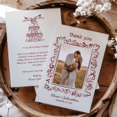 Hand Drawn Doodles Wedding Dankeskarte