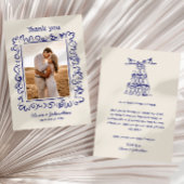 Hand Drawn Doodles Wedding Dankeskarte