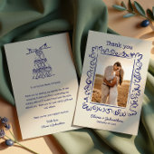 Hand Drawn Doodles Wedding Dankeskarte