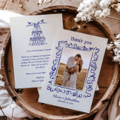 Hand Drawn Doodles Wedding Dankeskarte