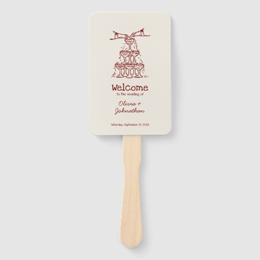 Hand Drawn Doodles Wedding Program Fächer (Vorderseite)