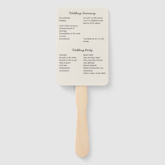 Hand Drawn Doodles Wedding Program Fächer (Rückseite)