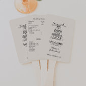 Hand Drawn Doodles Wedding Program Fächer