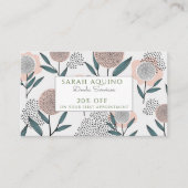 Hand Drawn Doula Dusty Peach Korallen Floral Rabattkarte (Vorderseite)