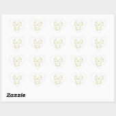 hand drawn Dove Heart Custom Wedding Herz-Aufkleber (Blatt)