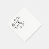 hand drawn Dove Heart Custom Wedding Napkins Serviette (Ecke)