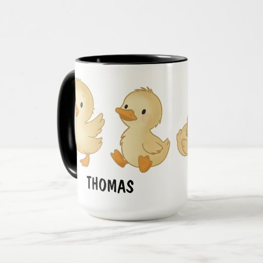 Hand Drawn Duck Custom Cute Mug Tasse (Vorderseite Links)