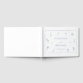 Hand Drawn Dusty Blue Wedding Gästebuch (Voll)