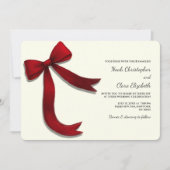 Hand drawn Elegant Red Bow - Modern Minimalist Einladung (Vorderseite)