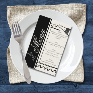 Hand Drawn Elegant Simple Black & White Wedding  Flyer