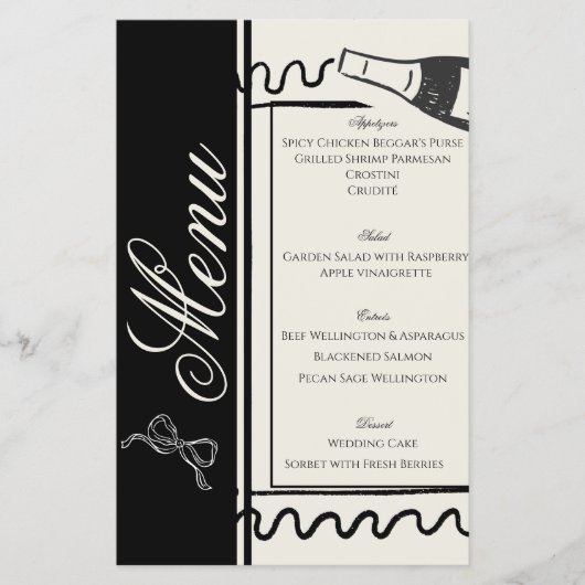 Hand Drawn Elegant Simple Black & White Wedding  Flyer (Vorne)