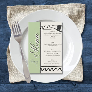 Hand Drawn Elegant Simple Green & Cream Wedding  Flyer