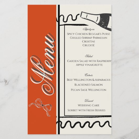 Hand Drawn Elegant Simple Red & Cream Wedding  Flyer (Vorne)