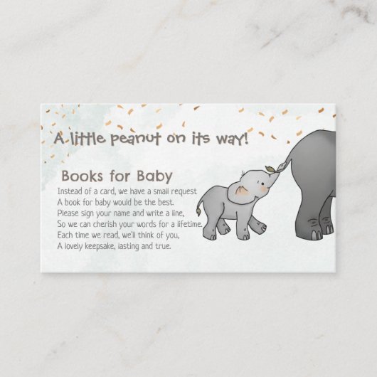 Hand Drawn Elephant Little Peanut Books for Baby Begleitkarte (Vorderseite)