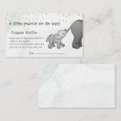  Hand Drawn Elephant Little Peanut Diaper Raffle  Begleitkarte (Vorne/Hinten)
