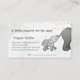  Hand Drawn Elephant Little Peanut Diaper Raffle  Begleitkarte