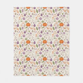 Hand-Drawn Engraving Style Fall Vegetable Fleecedecke (Vorderseite)