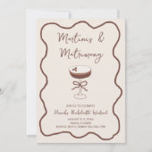 Hand Drawn Espresso Martinis & Matrimony Whimsical Einladung (Vorderseite)