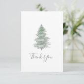 Hand Drawn Evergreen Tree Dankeskarte (Stehend Vorderseite)