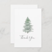 Hand Drawn Evergreen Tree Dankeskarte (Vorne/Hinten)
