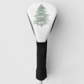 Hand Drawn Evergreen Tree Golf Headcover (Vorderseite)