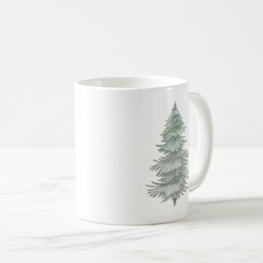 Hand Drawn Evergreen Tree Kaffeetasse (VorderseiteRechts)