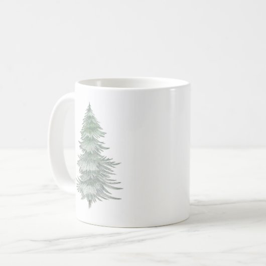Hand Drawn Evergreen Tree Kaffeetasse (Vorderseite Links)
