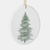 Hand Drawn Evergreen Tree Keramik Ornament (Rechts)