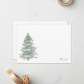 Hand Drawn Evergreen Tree Mitteilungskarte (Vorderseite/Rückseite Beispiel)