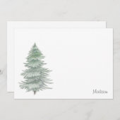 Hand Drawn Evergreen Tree Mitteilungskarte (Vorne/Hinten)